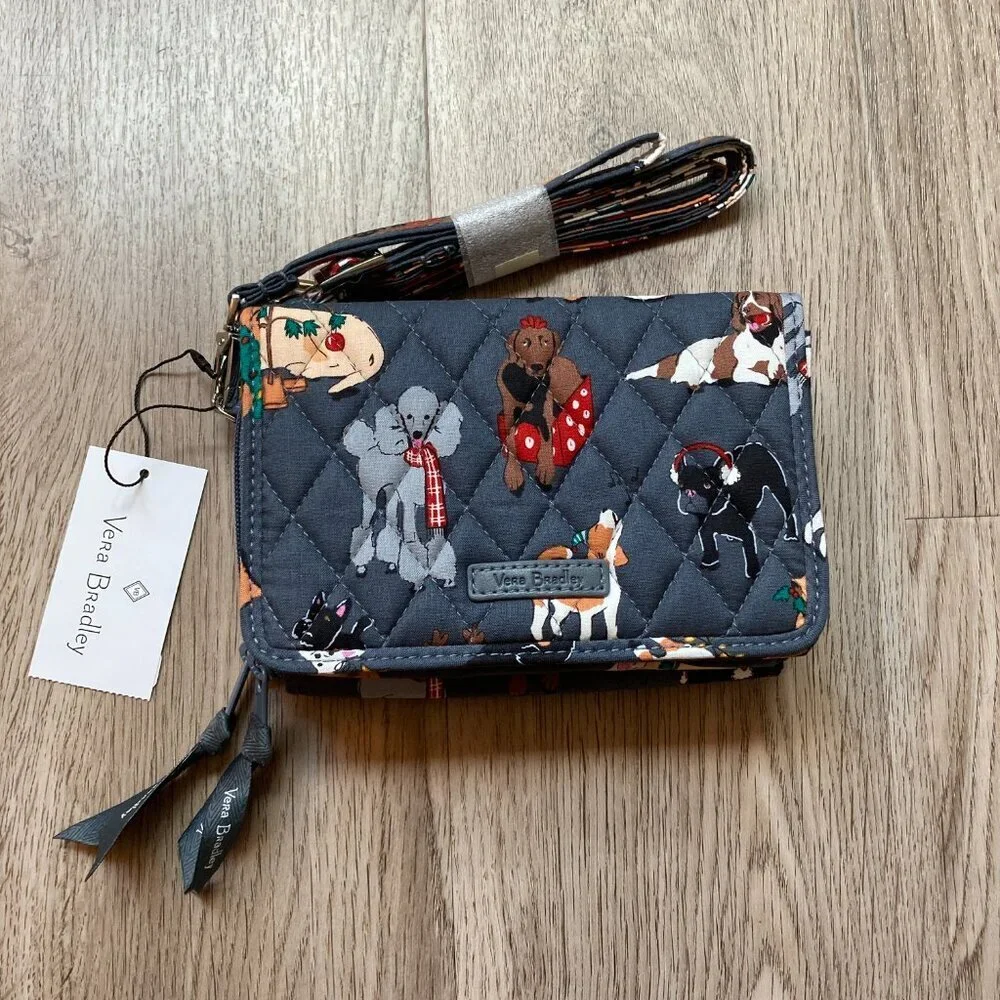 Vera Bradley RFID 3-in-1 Crossbody in Holiday Dogs NWT - Picture 5 of 10